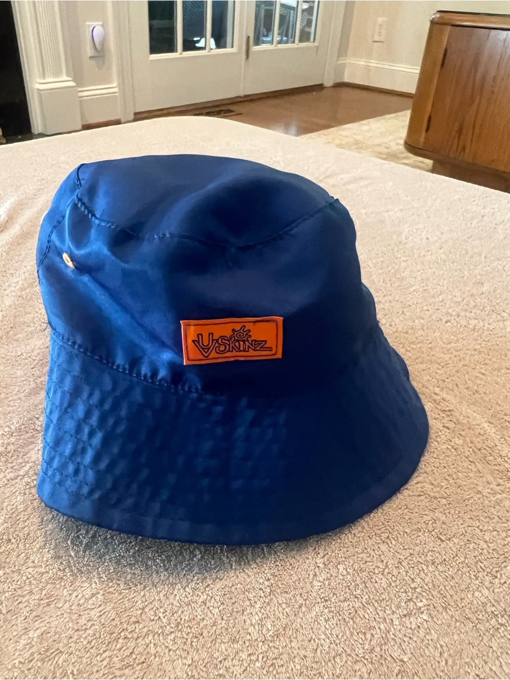 Skin Kids Royal Blue Bucket Hat with Orange Patch